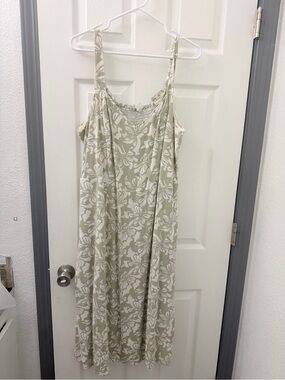 Market & Spruce Sage Green Floral Midi Slip Dress